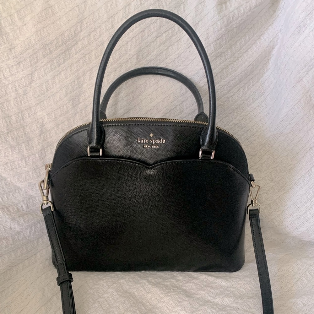 Kate Spade Elegant Black Satchel w/ crossbody strap